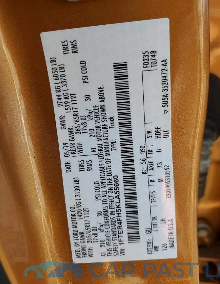 1FTER4FH5KLA55660# 10