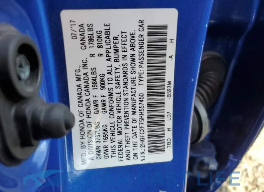 2HGFC2F75HH557450# 12