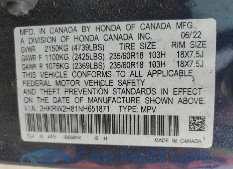 2HKRW2H81NH651871# 13
