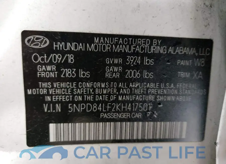 5NPD84LF2KH417501# 12