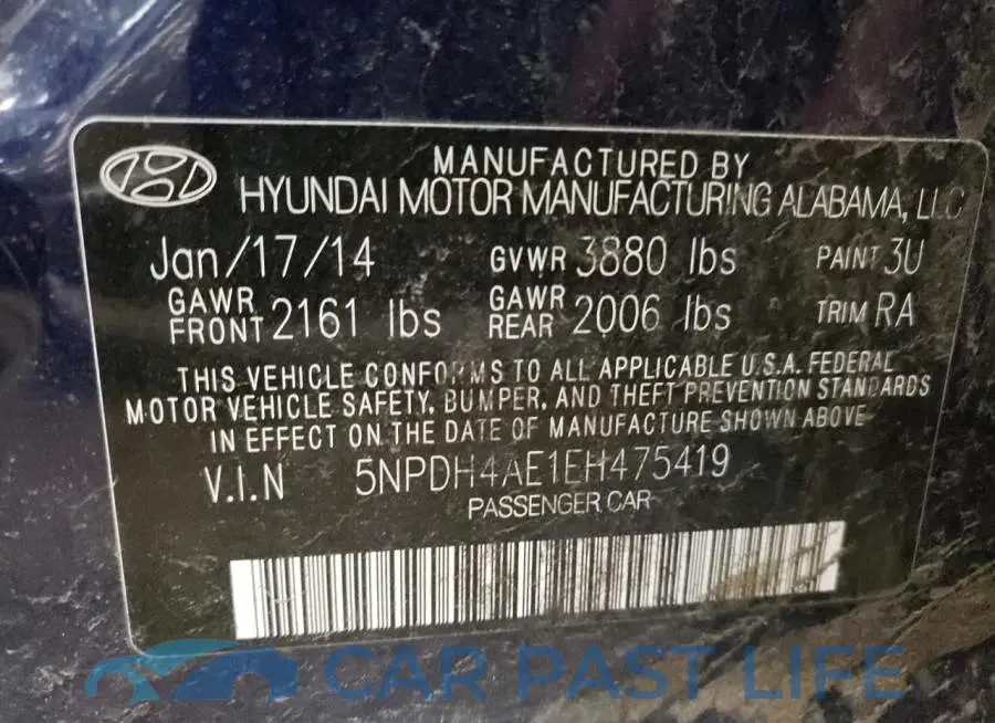 5NPDH4AE1EH475419# 12