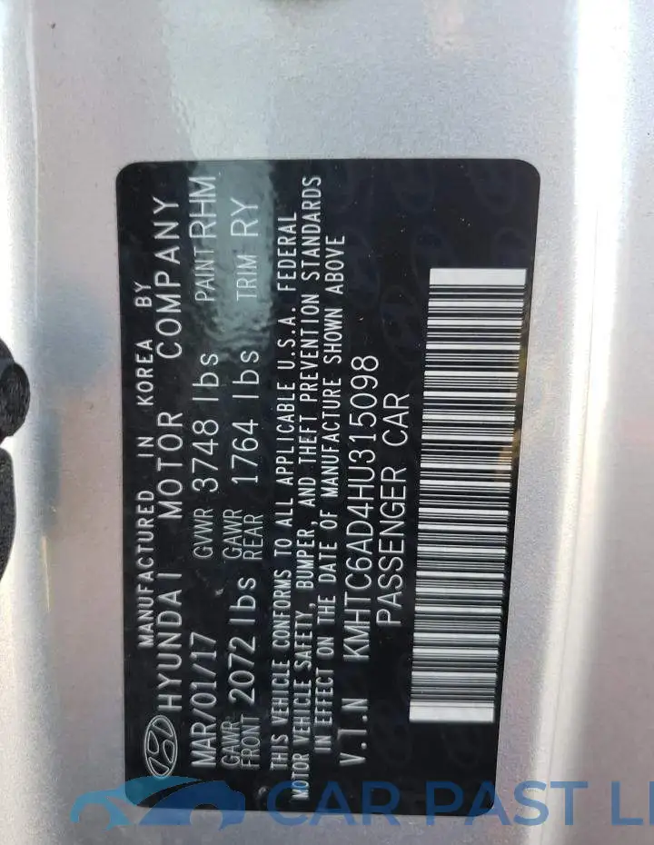 KMHTC6AD4HU315098# 12