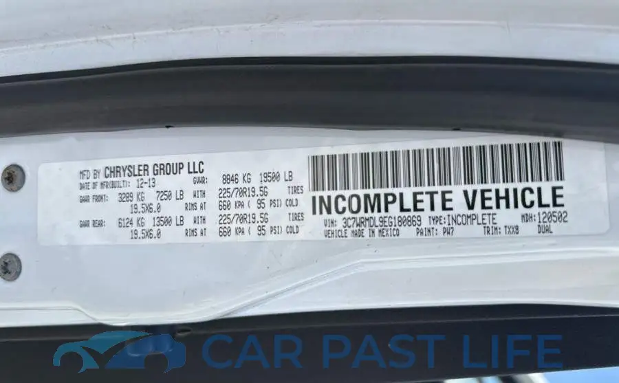 3C7WRMDL9EG180869# 10