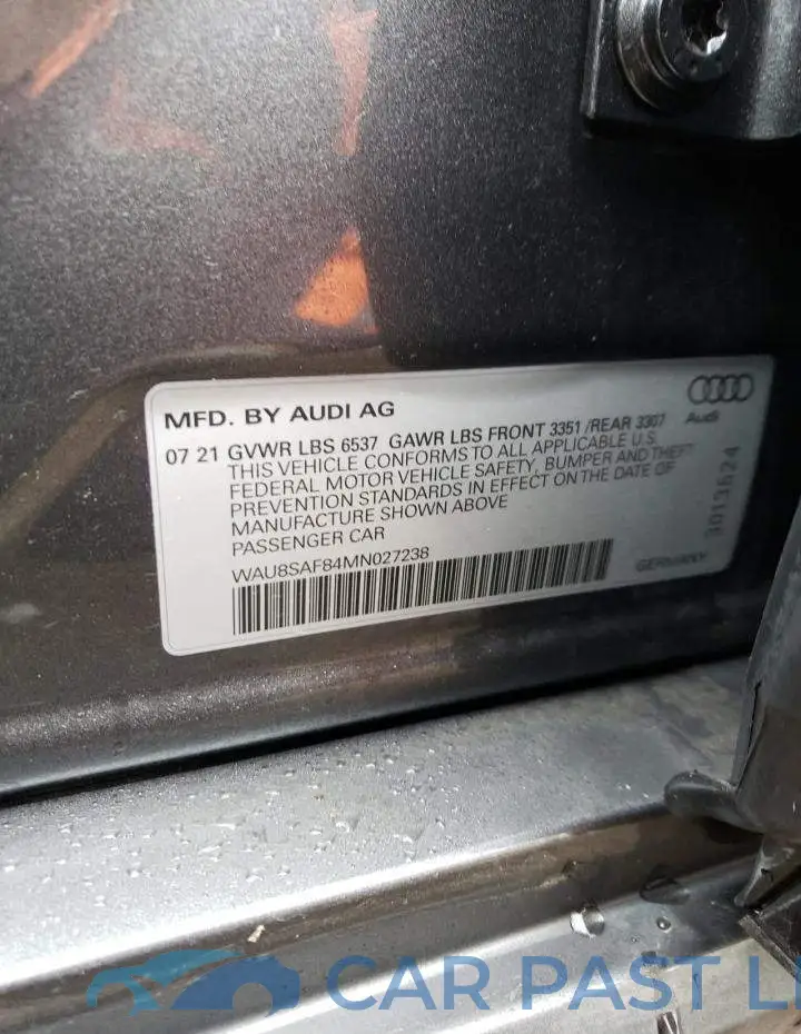 WAU8SAF84MN027238# 12