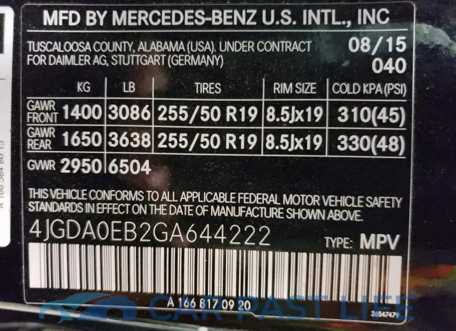 4JGDA0EB2GA644222# 13