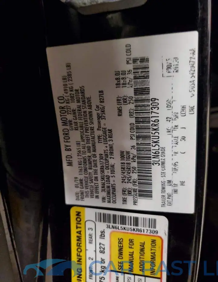 3LN6L5KU5KR617309# 12