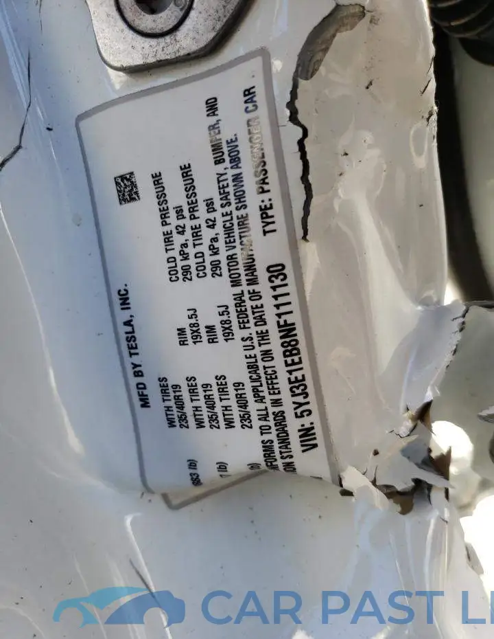 5YJ3E1EB8NF111130# 12