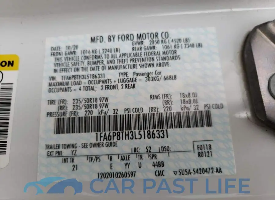 1FA6P8TH3L5186331# 12