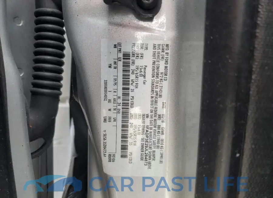 1FADP3E29JL284873# 12