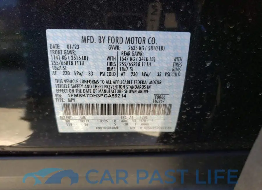 1FMSK7DH3PGA59214# 12