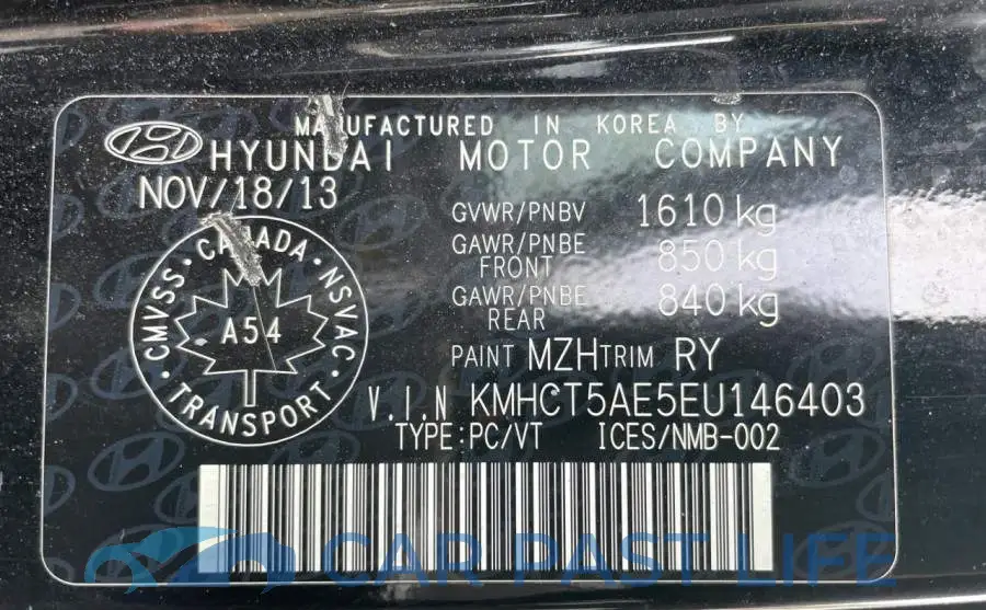 KMHCT5AE5EU146403# 10