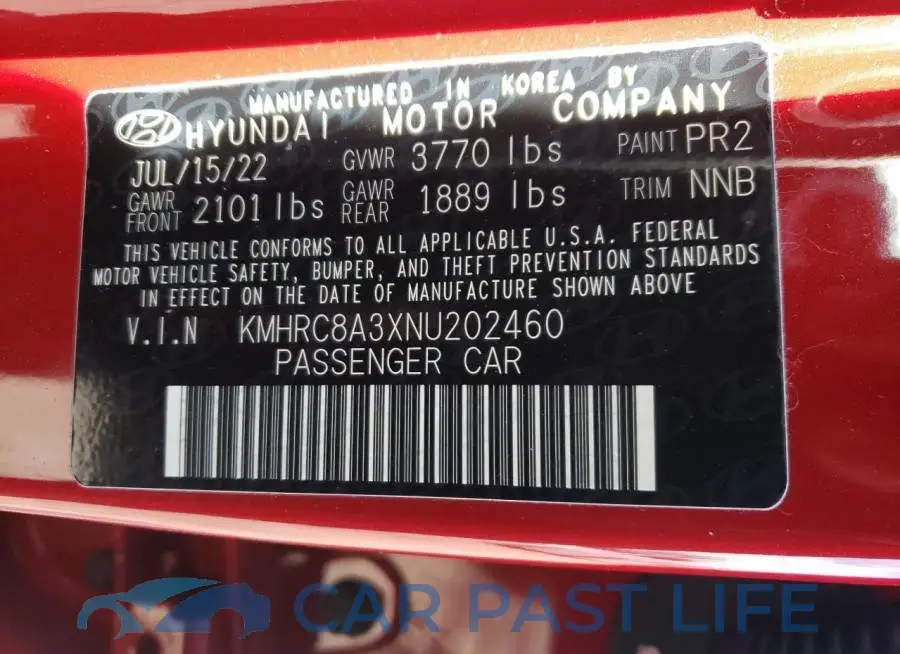 KMHRC8A3XNU202460# 12