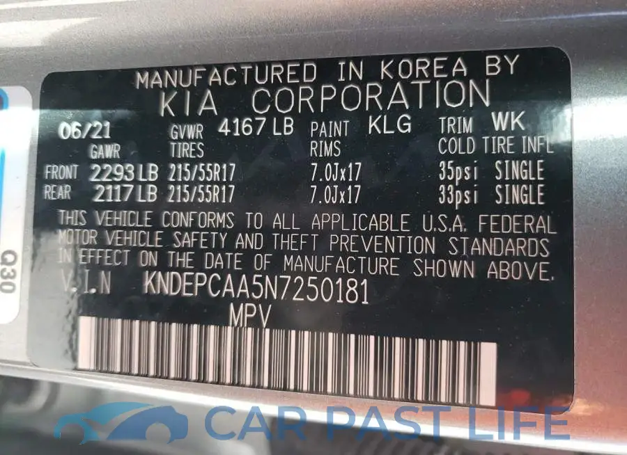 KNDEPCAA5N7250181# 13