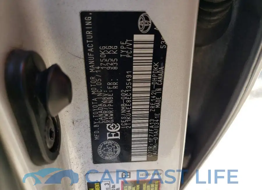 2T1KU4EE8EC135491# 12