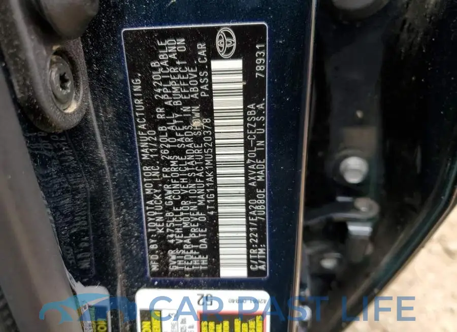 4T1G11AK1MU520378# 12