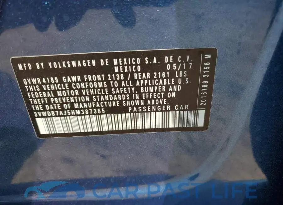 3VWDB7AJ5HM387355# 13