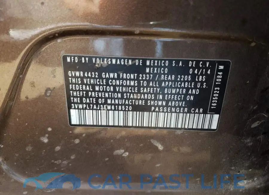 3VWPL7AJ3EM618520# 12