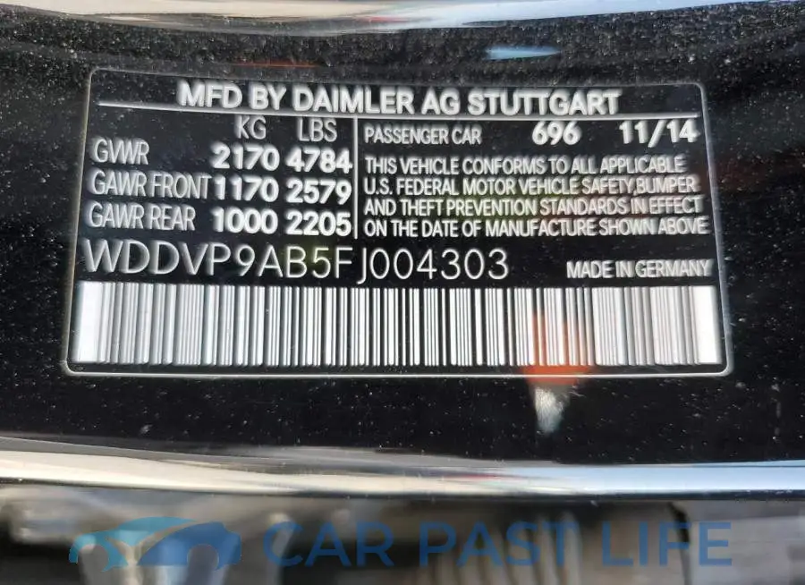 WDDVP9AB5FJ004303# 13