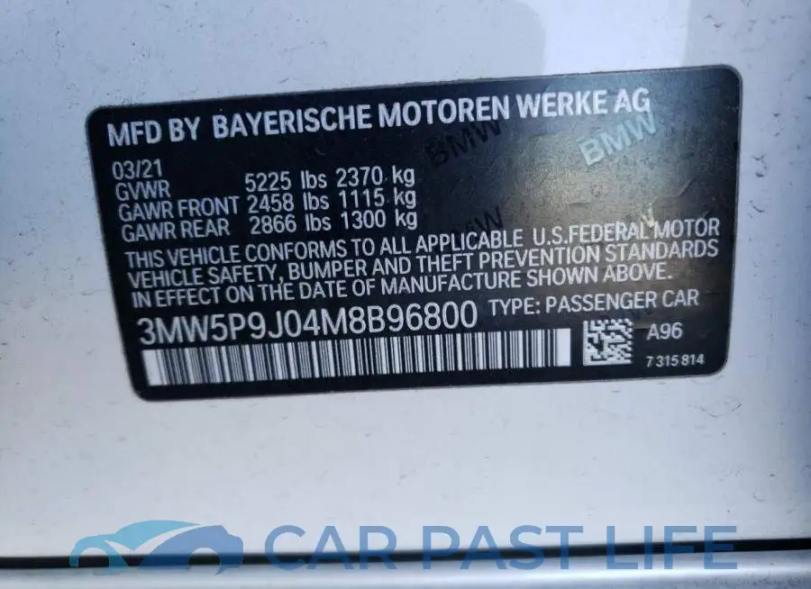 3MW5P9J04M8B96800# 12
