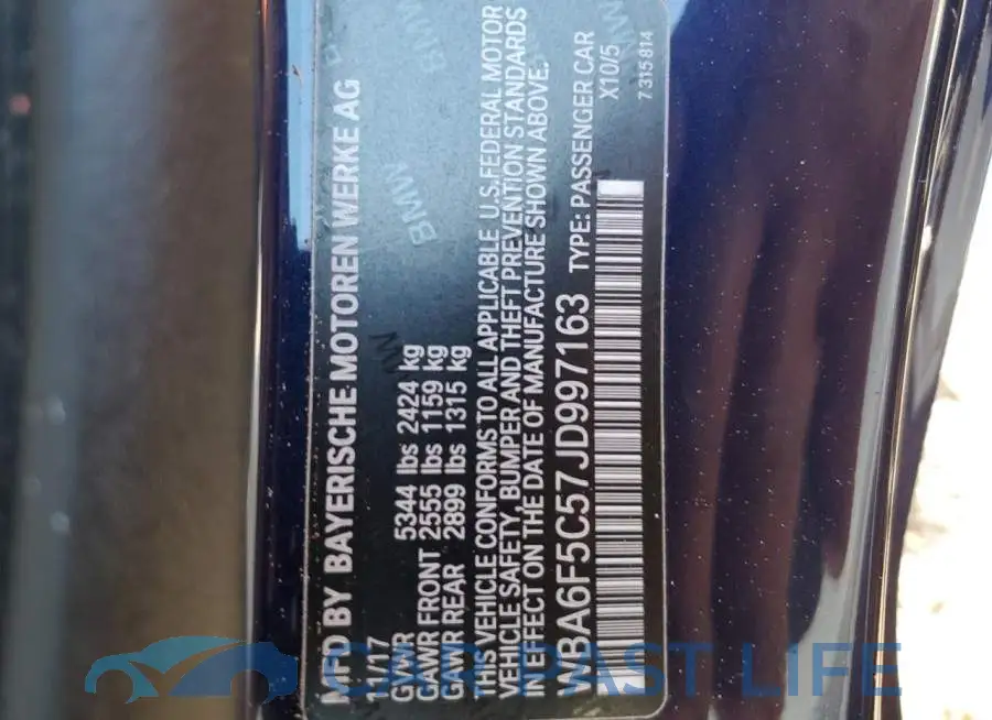 WBA6F5C57JD997163# 12