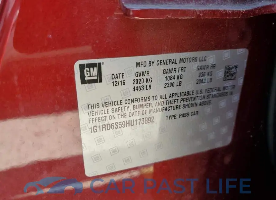 1G1RD6S59HU173892# 12