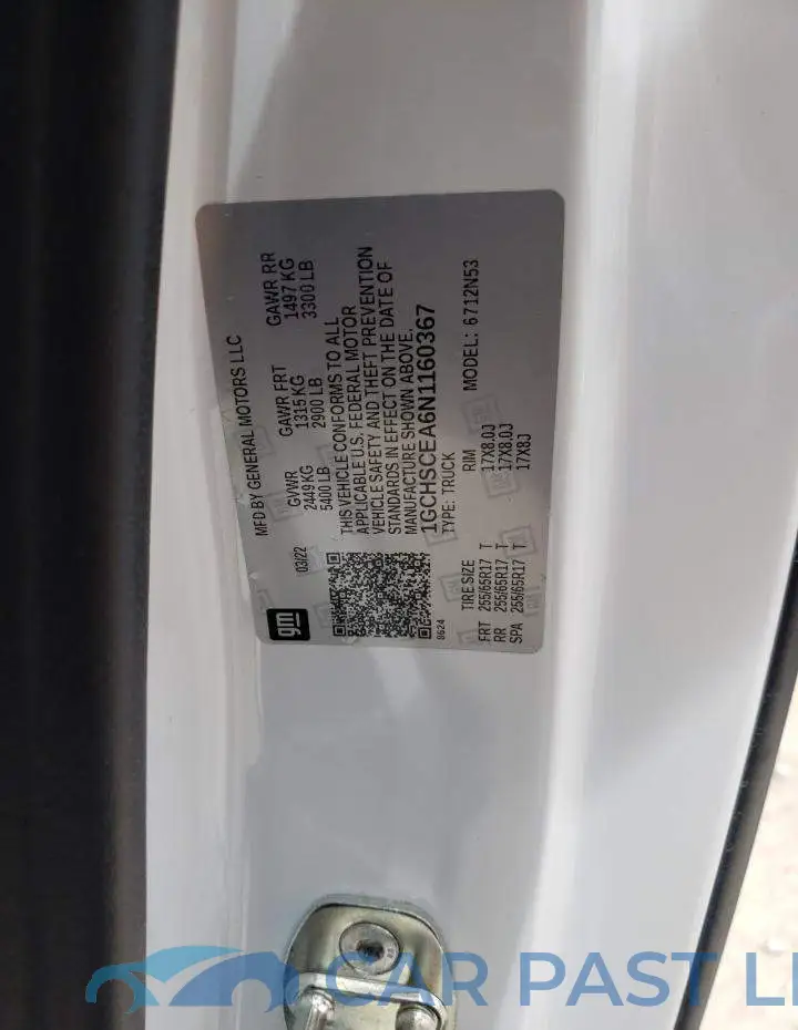 1GCHSCEA6N1160367# 12