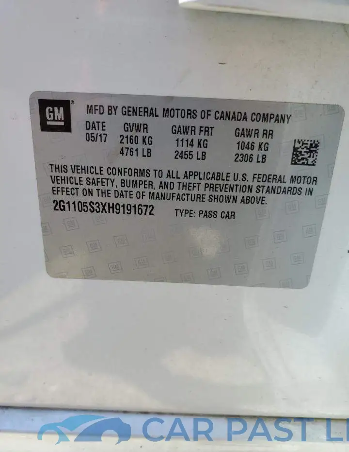 2G1105S3XH9191672# 12
