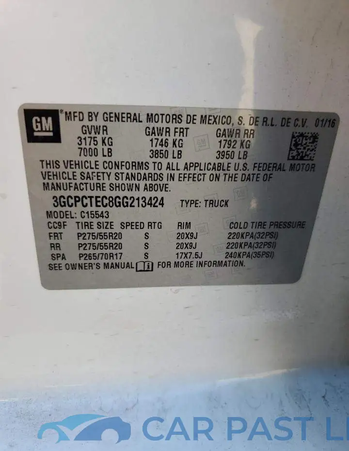 3GCPCTEC8GG213424# 12