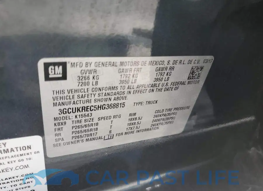 3GCUKREC5HG368815# 13