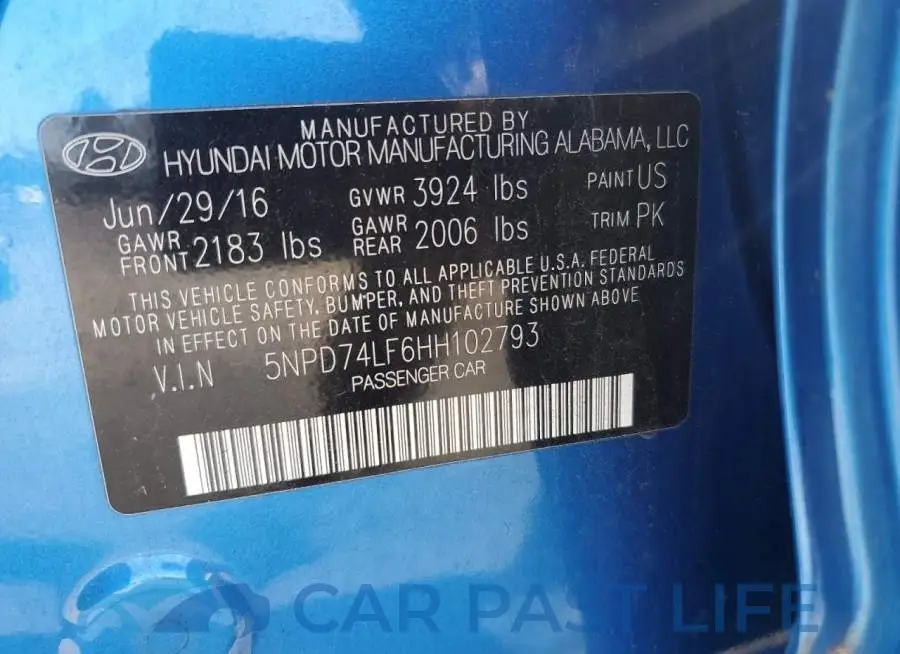 5NPD74LF6HH102793# 12