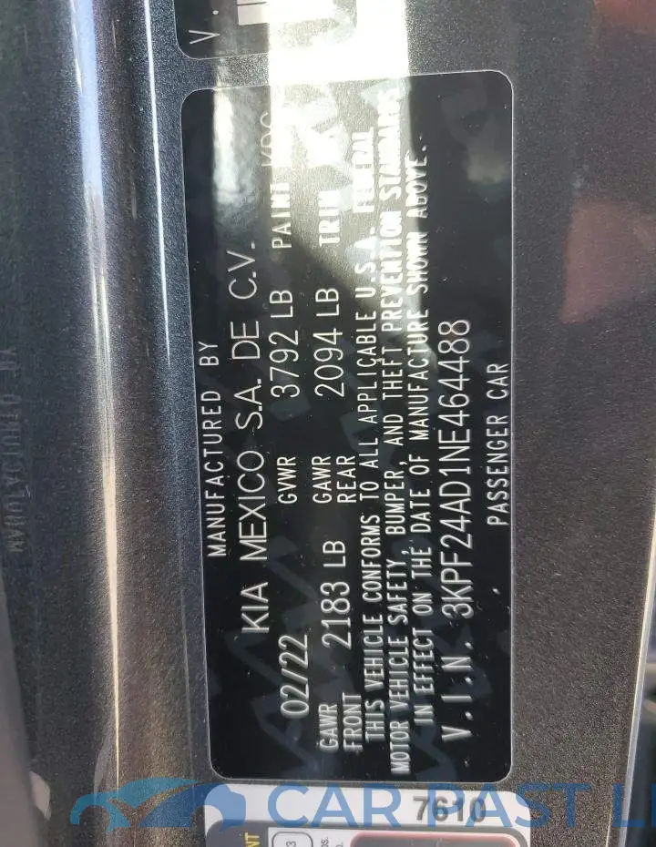 3KPF24AD1NE464488# 13