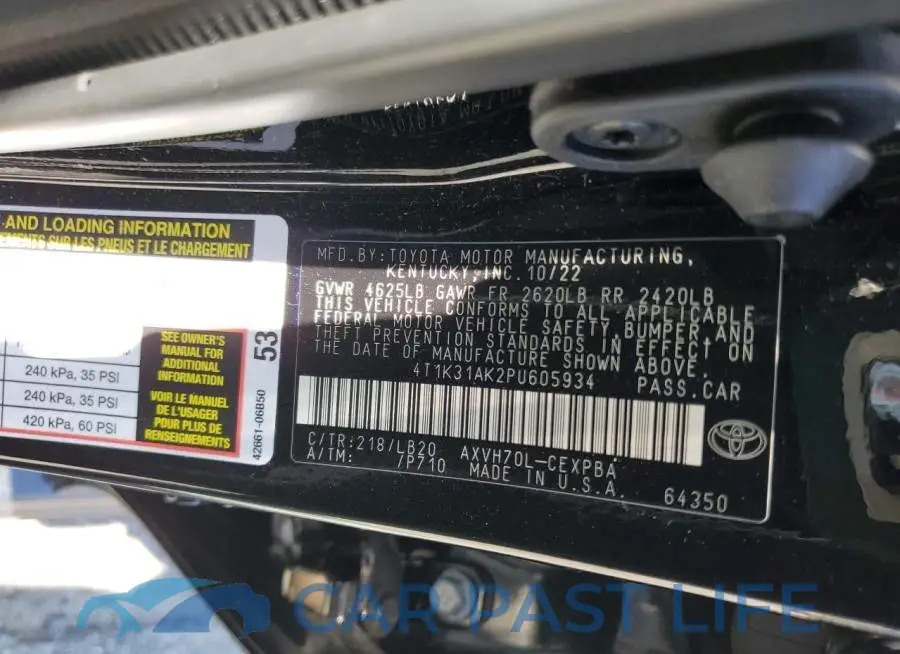 4T1K31AK2PU605934# 12