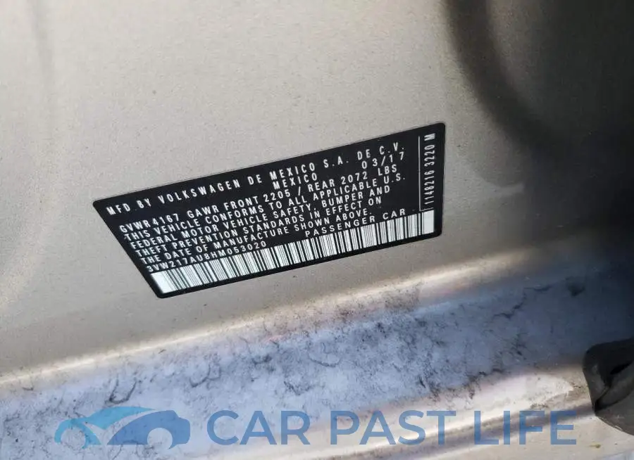 3VW217AU8HM053020# 12