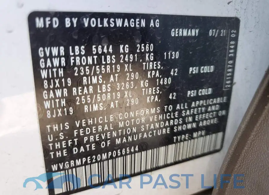 WVGRMPE20MP056544# 13
