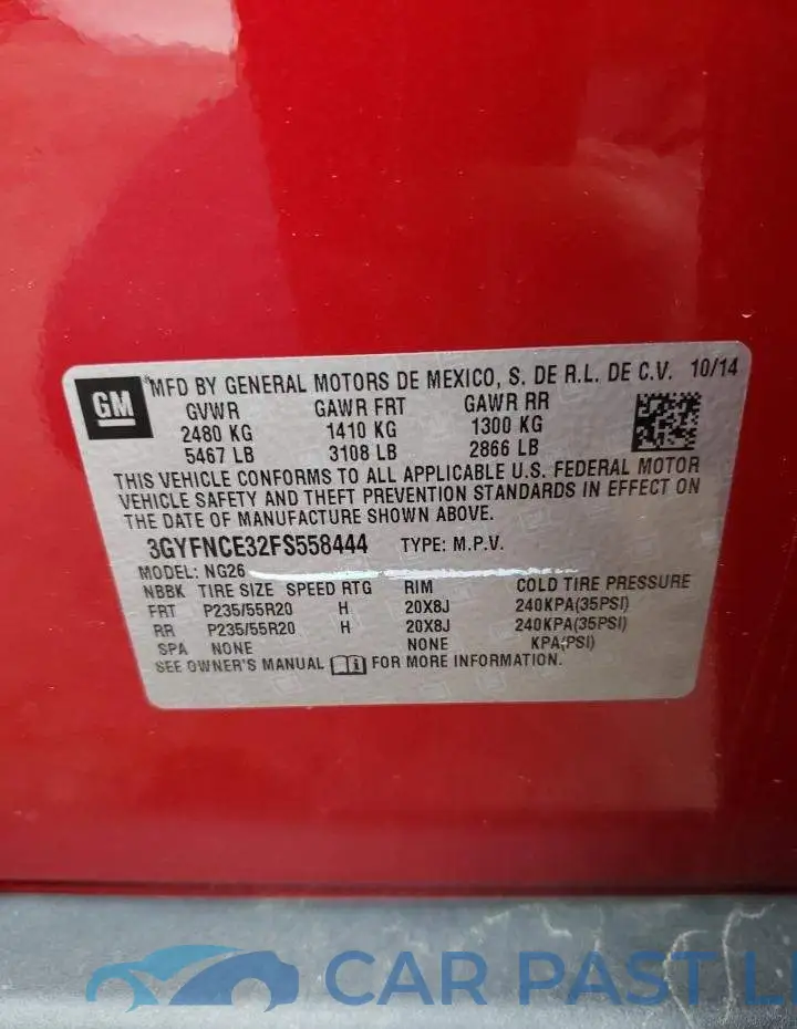 3GYFNCE32FS558444# 12