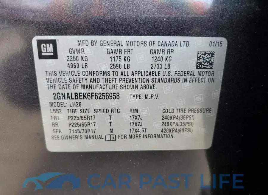 2GNALBEK6F6256958# 14