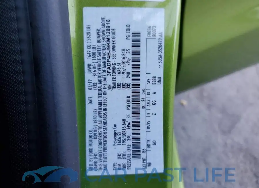 3FADP4BJ9KM128916# 12