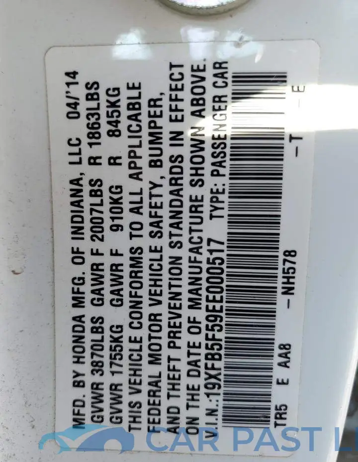 19XFB5F59EE000517# 13