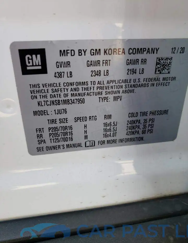 KL7CJNSB1MB347950# 13