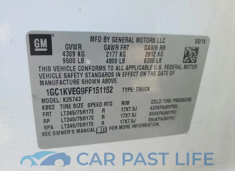 1GC1KVEG9FF151152# 12