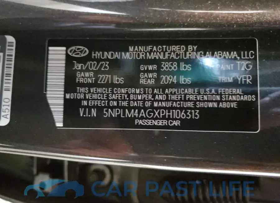 5NPLM4AGXPH106313# 12