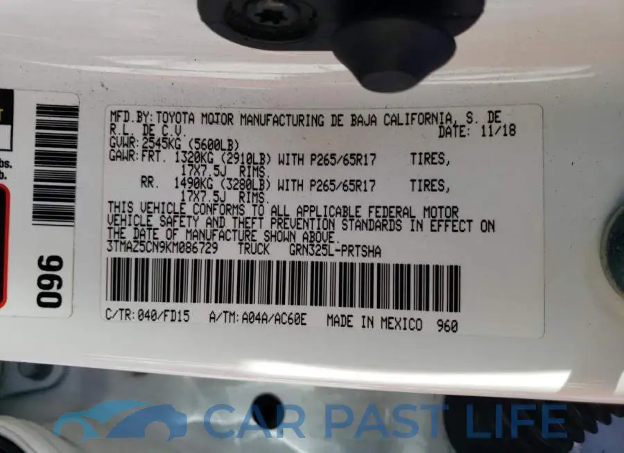 3TMAZ5CN9KM086729# 12