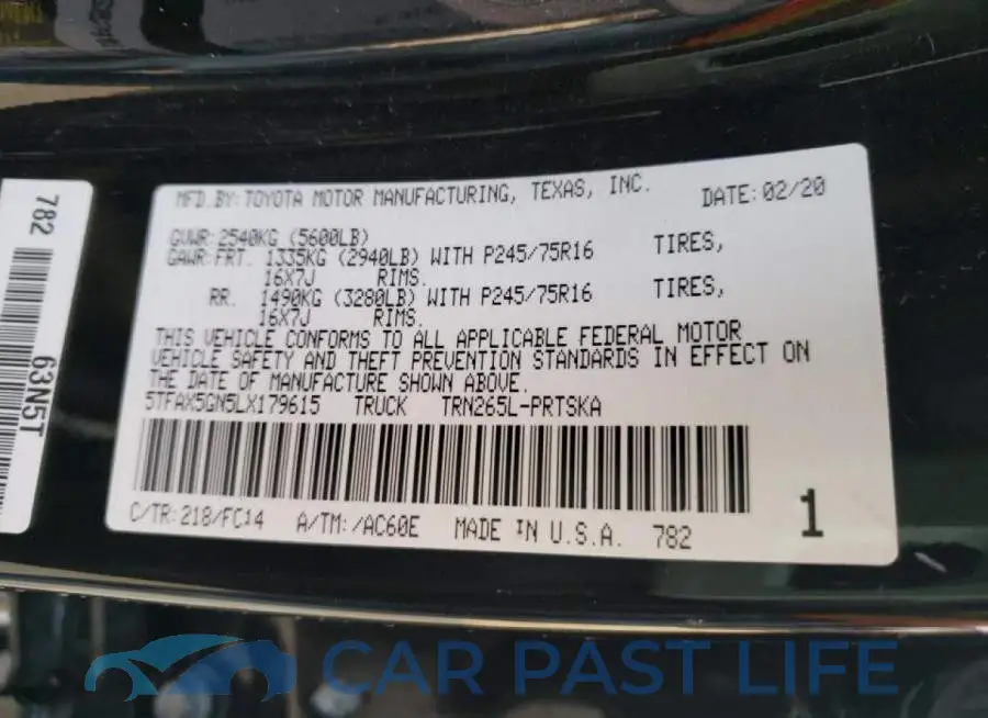 5TFAX5GN5LX179615# 12
