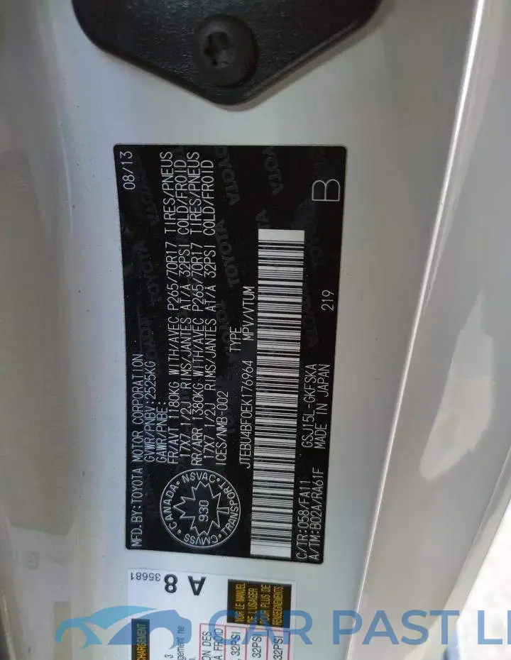JTEBU4BF0EK176964# 12