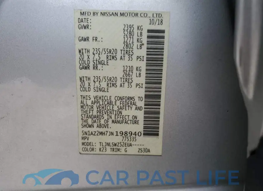 5N1AZ2MH7JN198940# 12