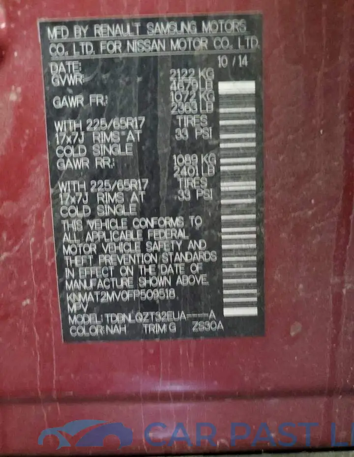 KNMAT2MV0FP509518# 13