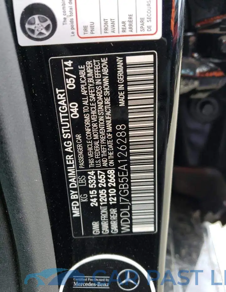 WDDLJ7GB5EA126288# 13