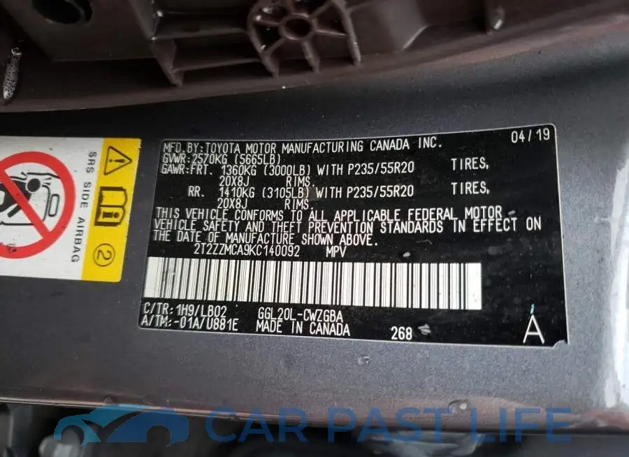 2T2ZZMCA9KC140092# 13