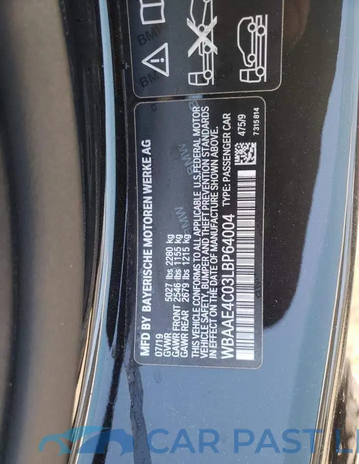 WBAAE4C03LBP64004# 13