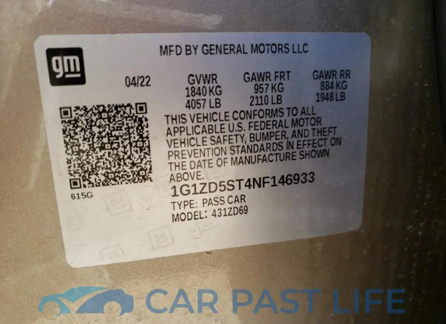 1G1ZD5ST4NF146933# 13